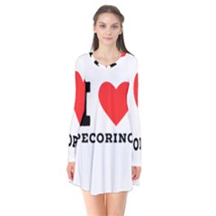 I Love Pecorino  Long Sleeve V-neck Flare Dress by ilovewhateva
