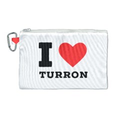 I Love Turron  Canvas Cosmetic Bag (large) by ilovewhateva