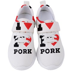 I Love Pork  Women s Velcro Strap Shoes