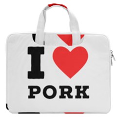 I Love Pork  Macbook Pro 13  Double Pocket Laptop Bag by ilovewhateva