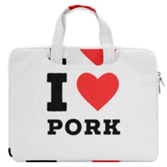 I Love Pork  Macbook Pro 16  Double Pocket Laptop Bag  by ilovewhateva
