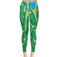 Golf Course Par Golf Course Green Leggings 