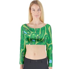 Golf Course Par Golf Course Green Long Sleeve Crop Top