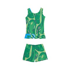 Golf Course Par Golf Course Green Kids  Boyleg Swimsuit