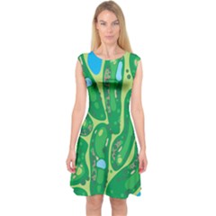 Golf Course Par Golf Course Green Capsleeve Midi Dress