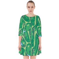 Golf Course Par Golf Course Green Smock Dress by Cowasu