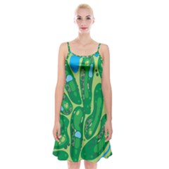 Golf Course Par Golf Course Green Spaghetti Strap Velvet Dress