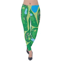 Golf Course Par Golf Course Green Velvet Leggings