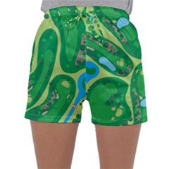 Golf Course Par Golf Course Green Sleepwear Shorts