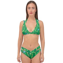 Golf Course Par Golf Course Green Double Strap Halter Bikini Set