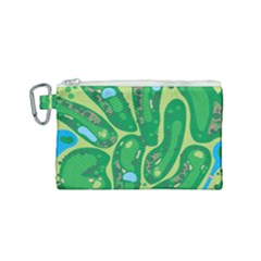 Golf Course Par Golf Course Green Canvas Cosmetic Bag (Small)