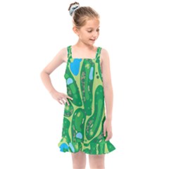 Golf Course Par Golf Course Green Kids  Overall Dress