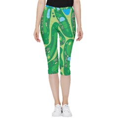 Golf Course Par Golf Course Green Inside Out Lightweight Velour Capri Leggings 