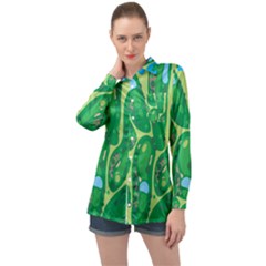 Golf Course Par Golf Course Green Long Sleeve Satin Shirt