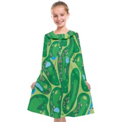 Golf Course Par Golf Course Green Kids  Midi Sailor Dress