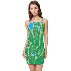 Golf Course Par Golf Course Green Summer Tie Front Dress