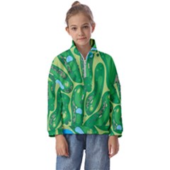 Golf Course Par Golf Course Green Kids  Half Zip Hoodie