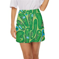 Golf Course Par Golf Course Green Mini Front Wrap Skirt