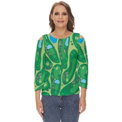 Golf Course Par Golf Course Green Cut Out Wide Sleeve Top