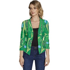 Golf Course Par Golf Course Green Women s Casual 3/4 Sleeve Spring Jacket