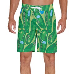 Golf Course Par Golf Course Green Men s Beach Shorts