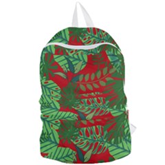 Leaves Leaf Nature Pattern Red Green Foldable Lightweight Backpack by Cowasu