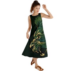 Angry Male Lion Summer Maxi Dress by Cowasu