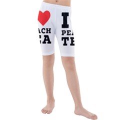 I Love Peach Tea Kids  Mid Length Swim Shorts by ilovewhateva
