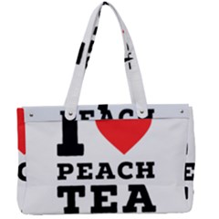 I Love Peach Tea Canvas Work Bag by ilovewhateva