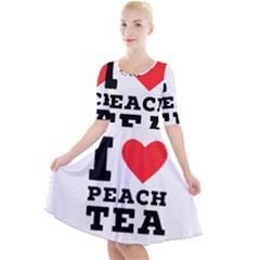 I Love Peach Tea Quarter Sleeve A-line Dress by ilovewhateva
