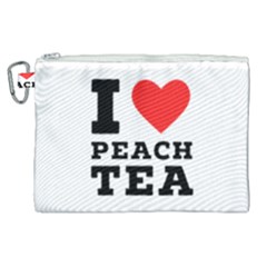 I Love Peach Tea Canvas Cosmetic Bag (xl) by ilovewhateva