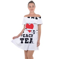 I Love Peach Tea Off Shoulder Velour Dress