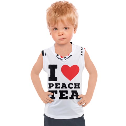 I Love Peach Tea Kids  Sport Tank Top by ilovewhateva