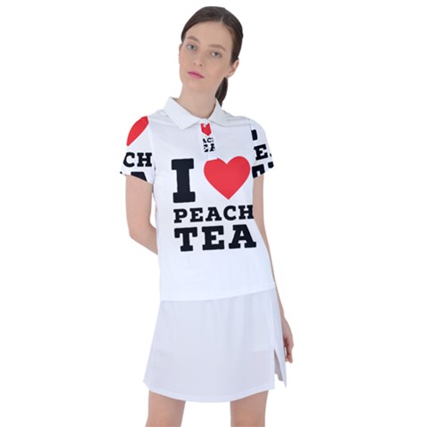 I Love Peach Tea Women s Polo Tee by ilovewhateva