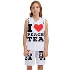 I Love Peach Tea Kids  Basketball Mesh Set by ilovewhateva