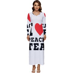 I Love Peach Tea Long Sleeve Longline Maxi Dress by ilovewhateva