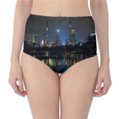 New York Night Central Park Skyscrapers Skyline Classic High-waist Bikini Bottoms by Cowasu