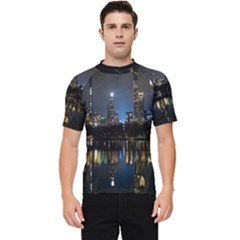 New York Night Central Park Skyscrapers Skyline Men s Short Sleeve Rash Guard by Cowasu