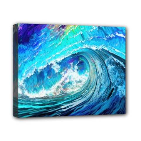 Tsunami Waves Ocean Sea Nautical Nature Water Painting Canvas 10  x 8  (Stretched)