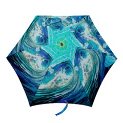 Tsunami Waves Ocean Sea Nautical Nature Water Painting Mini Folding Umbrellas
