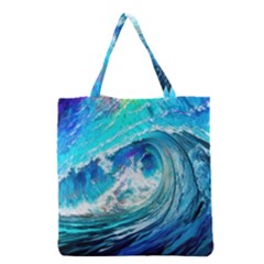 Tsunami Waves Ocean Sea Nautical Nature Water Painting Grocery Tote Bag