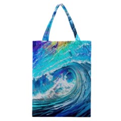 Tsunami Waves Ocean Sea Nautical Nature Water Painting Classic Tote Bag