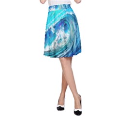 Tsunami Waves Ocean Sea Nautical Nature Water Painting A-Line Skirt