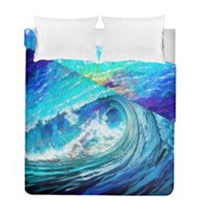 Tsunami Waves Ocean Sea Nautical Nature Water Painting Duvet Cover Double Side (Full/ Double Size)