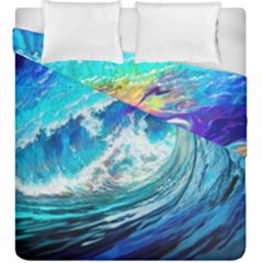 Tsunami Waves Ocean Sea Nautical Nature Water Painting Duvet Cover Double Side (King Size)