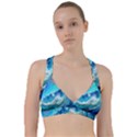 Tsunami Waves Ocean Sea Nautical Nature Water Painting Sweetheart Sports Bra View1