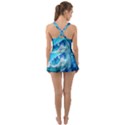 Tsunami Waves Ocean Sea Nautical Nature Water Painting Ruffle Top Dress Swimsuit View2