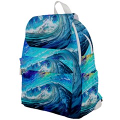 Tsunami Waves Ocean Sea Nautical Nature Water Painting Top Flap Backpack