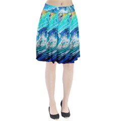 Tsunami Waves Ocean Sea Nautical Nature Water Painting Pleated Skirt