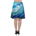 Tsunami Waves Ocean Sea Nautical Nature Water Painting Chiffon Wrap Front Skirt View2